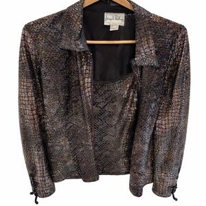 Vintage Joseph Ribkoff Snake Print Jacket & Camisole Set